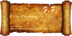 Filo Piroska névjegykártya