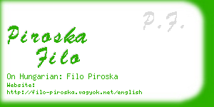 piroska filo business card